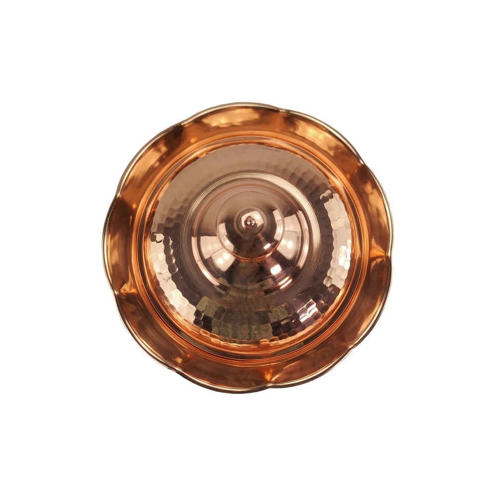 Handcrafted Persian Copper Sugar Bowl with – Hammered Chakoshi