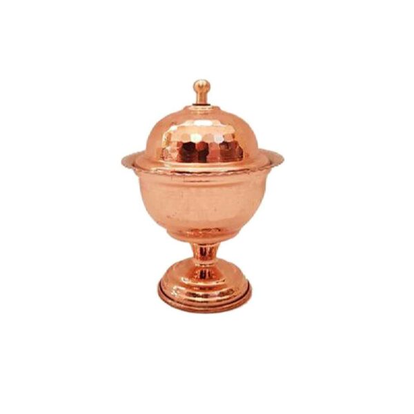 Handcrafted Persian Copper Sugar Bowl with - Hammered Elena
