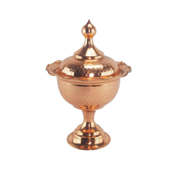 Handcrafted Persian Copper Sugar Bowl with - Hammered Laleh
