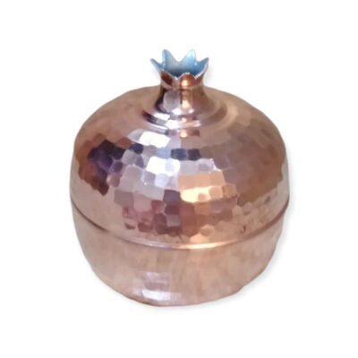 Handcrafted Persian Copper Sugar Bowl with – Hammered Pomegranate