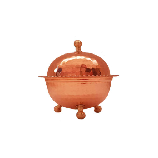 Handcrafted Persian Copper Sugar Bowl with - Hammered Toopi