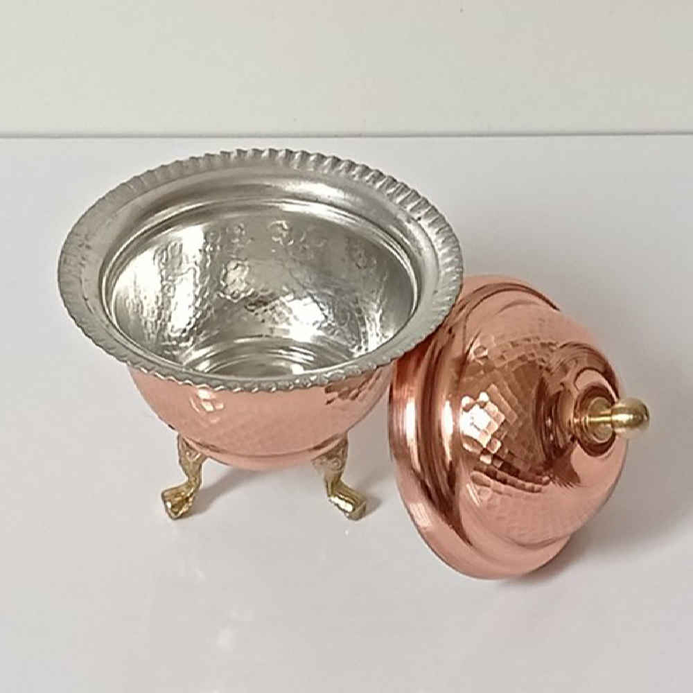 Handcrafted Persian Copper Sugar Bowl with – Hammered