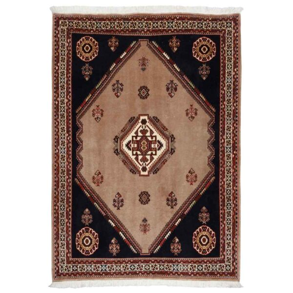Medallion Hand-Knotted Tribal Persian Carpet Parva