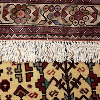 Persian Carpet with Wool Genuine Hand-Knotted in Abadeh Tribal Red