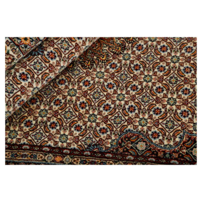 Persian Silk Carpet Hand-Knotted Original in Golabetoon Riz Mahi Brown