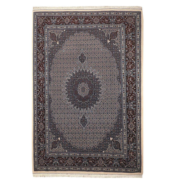 Authentic Persian Wool Carpet Hand-Knotted in Birjand Riz Mahi