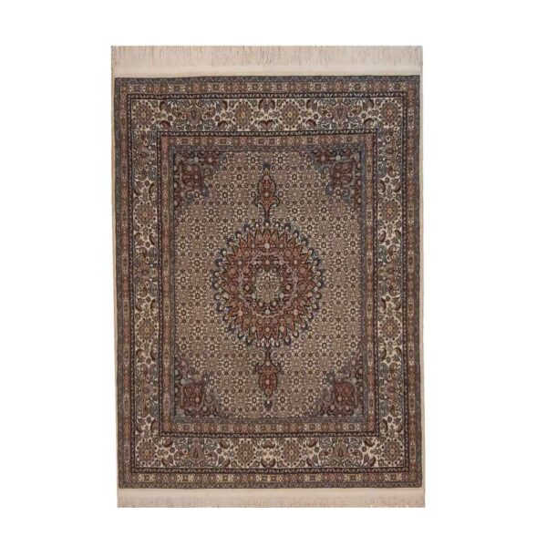 Persian Silk Carpet Hand-Knotted Riz Mahi in Birjand Brown