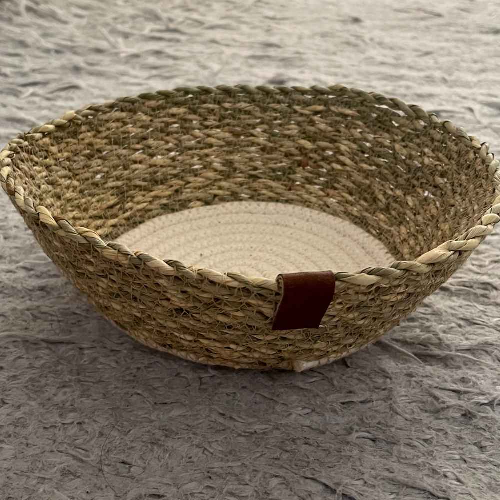 Persian Handwoven Palm Leaf Storage Basket Model Farnaz