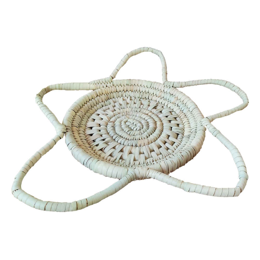 Persian Handwoven Palm Leaf Basket Model Star