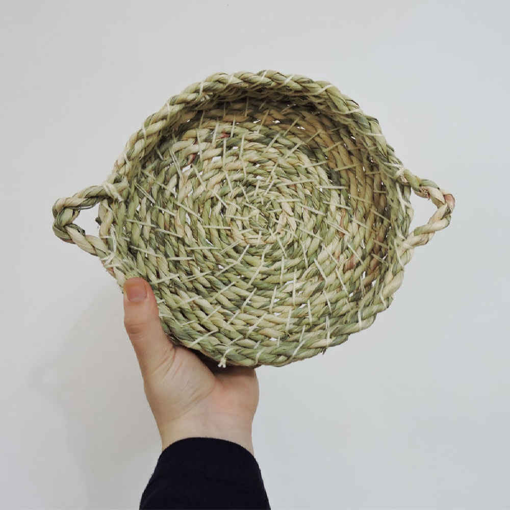 Persian Handwoven Palm Leaf Storage Basket Model Yalda