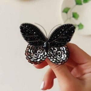 Handmade Beaded Brooch Pin Model Dark