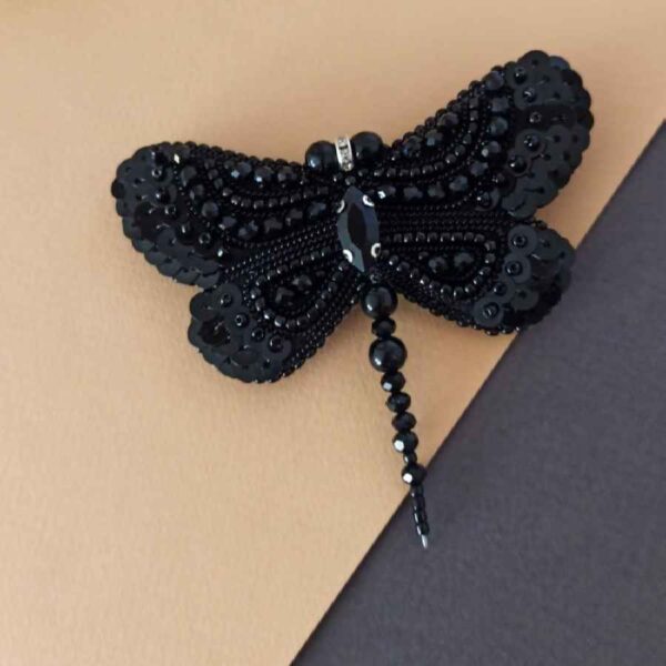 Handmade Feminine Beaded Brooch Pin – Dragonfly Model