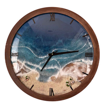 Handcrafted Resin Wall Clock – Abstract Style Beach