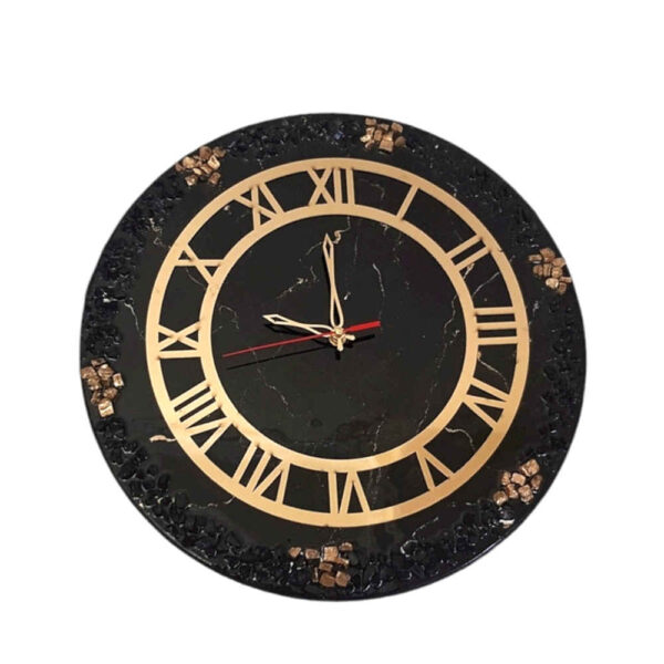 Handcrafted Resin Wall Clock - Abstract Style Marble