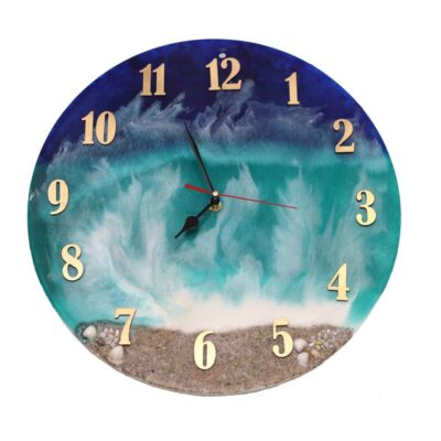 Handcrafted Resin Wall Clock – Abstract Style Sahel
