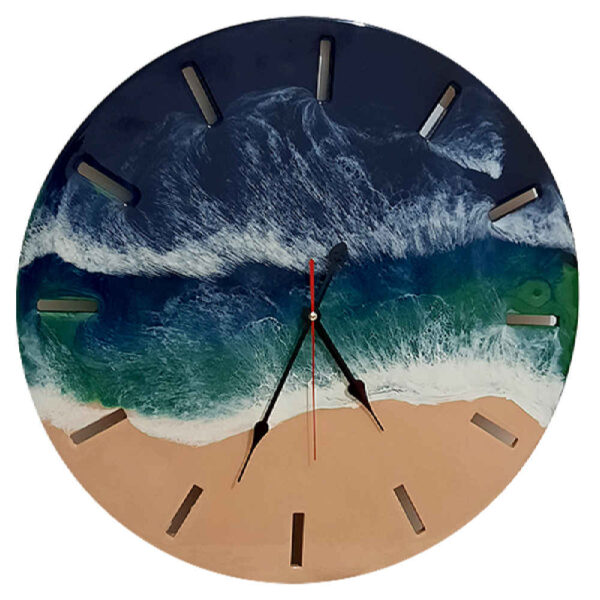 Handcrafted Resin Wall Clock - Abstract Style Sea