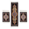 Hand-Knotted Persian Carpet Theme Silk Table Runner Navy Blue