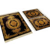 Hand-Knotted Persian Carpet Theme Silk Tablecloth Dark Golden