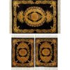Hand-Knotted Persian Carpet Theme Silk Tablecloth Dark Golden