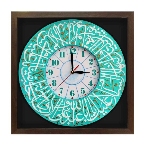 Clock with Islamic Design Featuring Imam Hussain Design