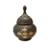 Handcrafted Persian Copper Sugar Bowl Decorated with Khatam Marquetry Art Darksaam