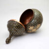Handcrafted Persian Copper Sugar Bowl Decorated with Khatam Marquetry Art Darksaam