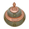 Handcrafted Persian Copper Sugar Bowl Decorated with Khatam Marquetry Art Farnam