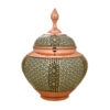 Handcrafted Persian Copper Sugar Bowl Decorated with Khatam Marquetry Art Farnam