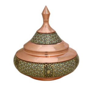 Khatamkari Copper Sugar Bowl Model Safinei