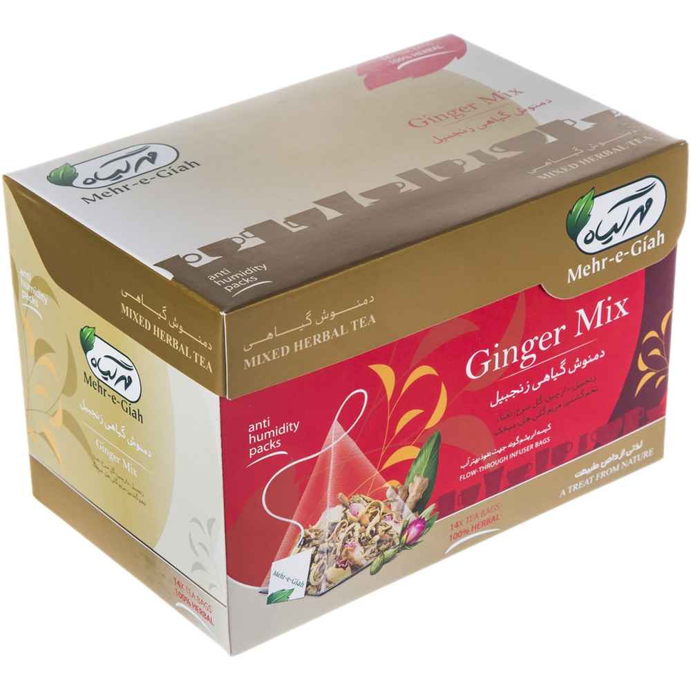 Herbal Tea Blend: Ginger, Cinnamon, Red Rose & Mint - 4 Packs