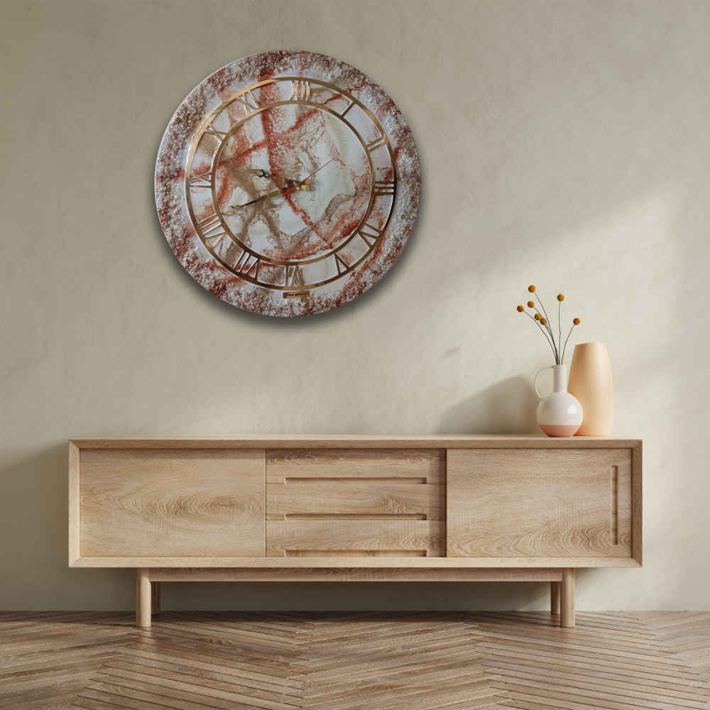 Handcrafted Resin Wall Clock – Abstract Style Crystal