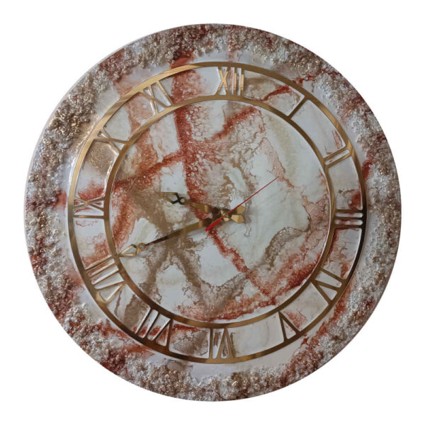 Handcrafted Resin Wall Clock - Abstract Style Crystal