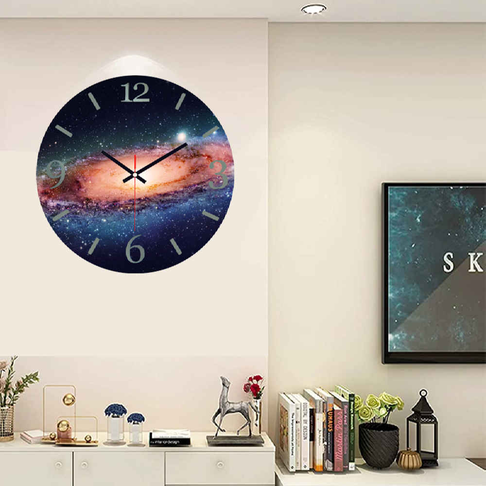 Handcrafted Resin Wall Clock – Abstract Style Galaxy