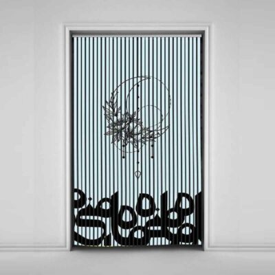 Persian Velvet Vertical Blind Curtain – Abstract Maah Print