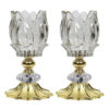 Persian Crystal Candlestick Tulip Shaped Model Stars (2x)