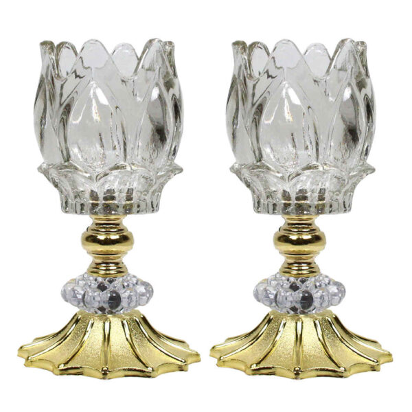 Persian Crystal Candlestick Tulip Shaped Model Stars (2x)