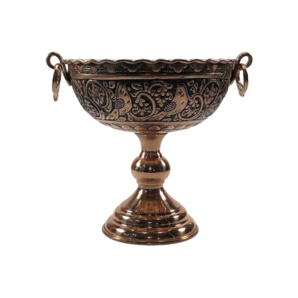 Decorative Copper Fruit Bowl Handcrafted Persian Engraved Lara