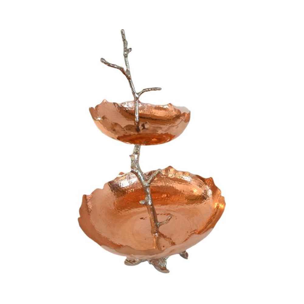 Copper Serving Bowl Suitable for Fruits and Sweets Hammered Farnaz
