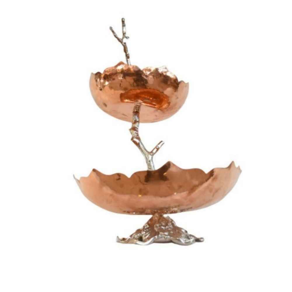 Copper Serving Bowl Suitable for Fruits and Sweets Hammered Farnaz
