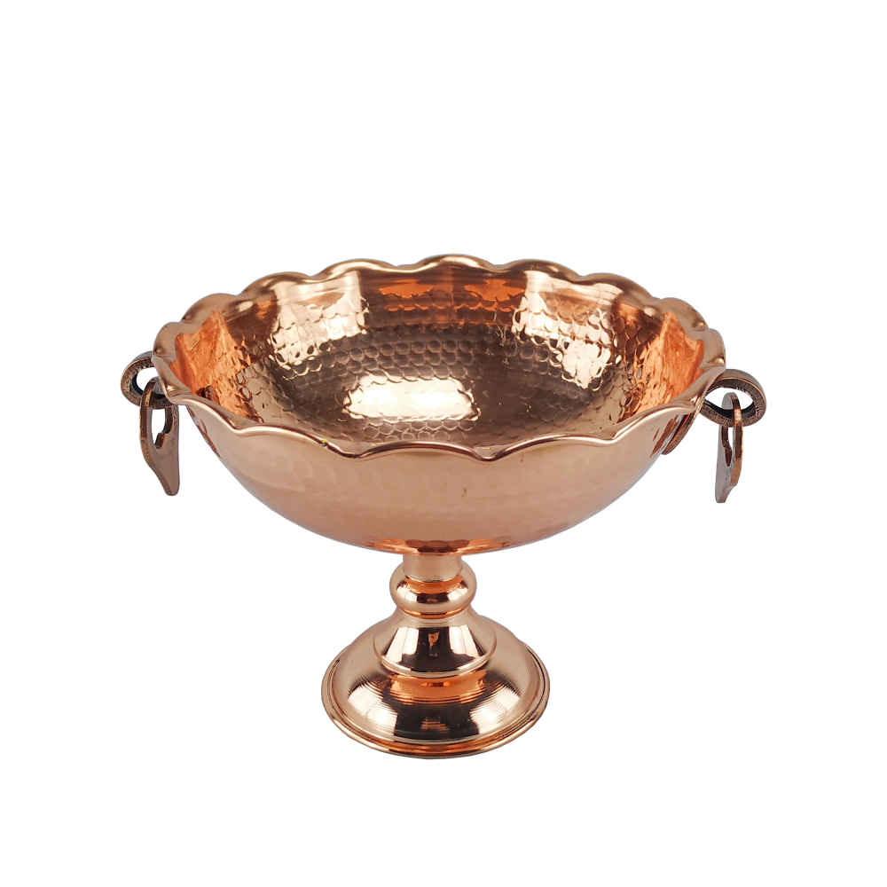 Copper Serving Bowl Suitable for Fruits and Sweets Hammered Gohar