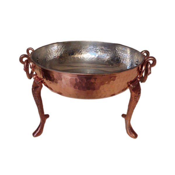 Copper Serving Bowl Suitable for Fruits and Sweets Hammered Parnia