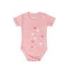 Pink Heart Short-Sleeve Baby Onesies Bodysuit