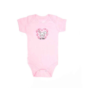 Pink Lap Shoulder Baby Onesies Bodysuit