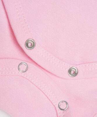 Pink Lap Shoulder Baby Onesies Bodysuit