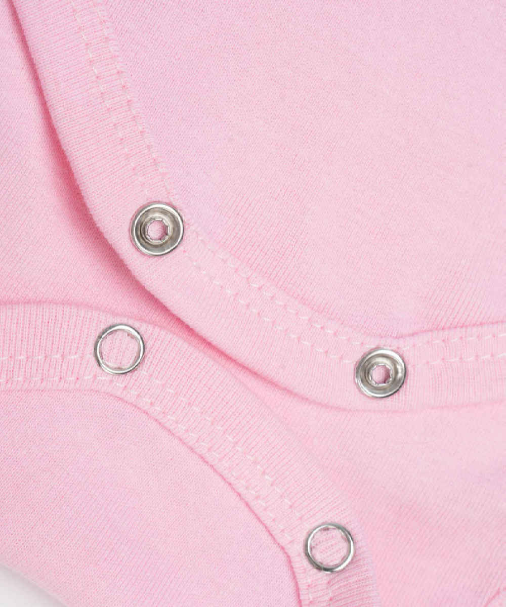 Pink Lap Shoulder Baby Onesies Bodysuit