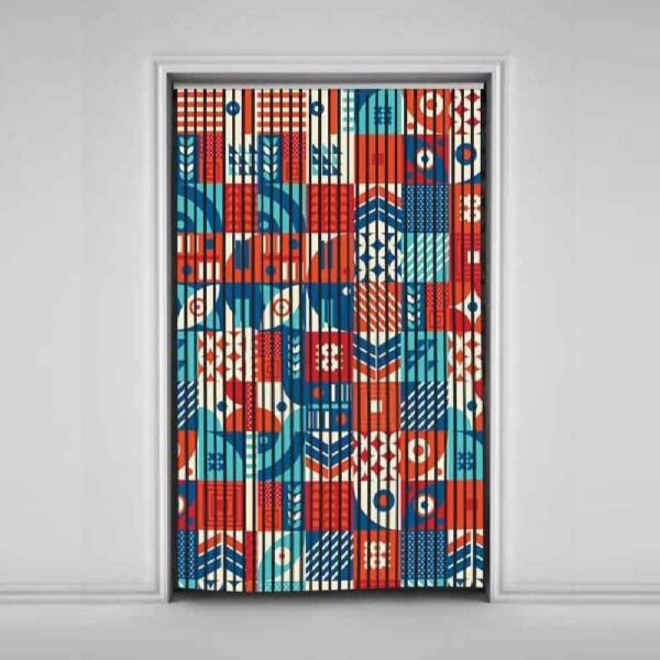 Velvet Vertical Blind Curtain – Abstract Parnia Print