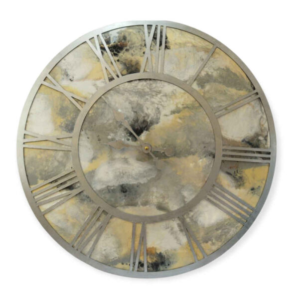 Handcrafted Resin Wall Clock - Abstract Style Marble Design