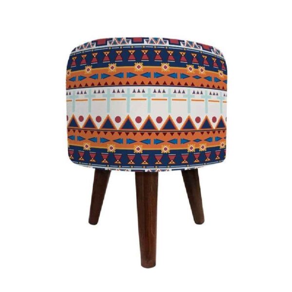 Luxurious Velvet Footstool with Wooden Legs Round Tile