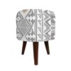 Luxurious Velvet Footstool Round White Barsam