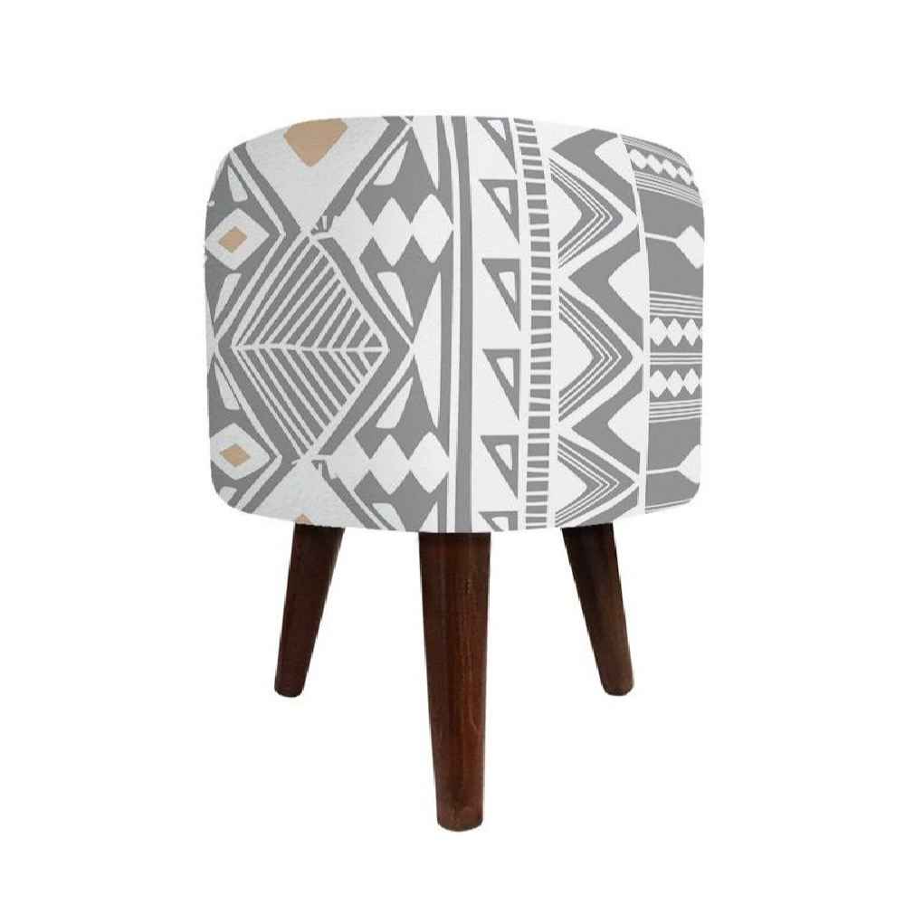 Luxurious Velvet Footstool Round White Barsam